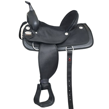 Hilason Horse Trail Pleasure Endurance Synthetic Saddle Black